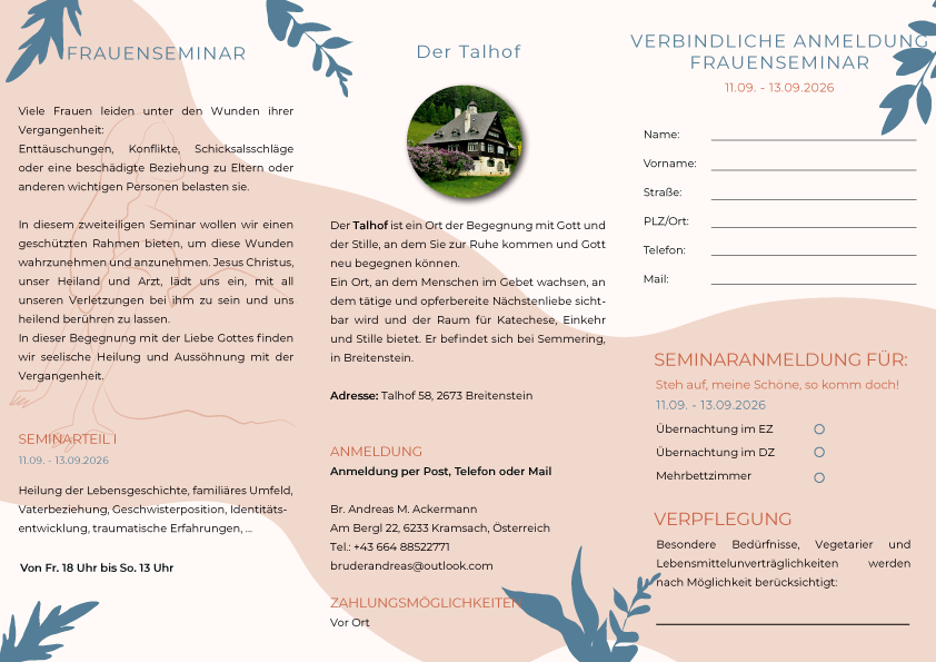 talhof frauenseminar flyer 2026 2
